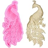 XMOLDNMS Peacock Fondant Silicone Mold For Cake Decorating Cupcake Topper Candy Chocolate Gum Paste Polymer Clay