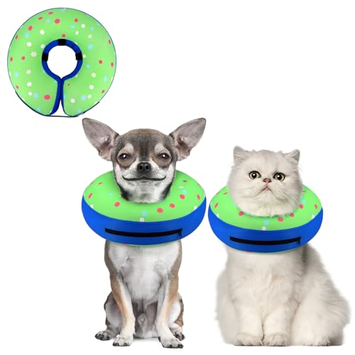Image of Supet Inflatable Dog Cone Collar for Small Dogs Puppies Cats, Soft Dog Cone Alternative After Surgery for Puppies Cats to Stop Licking