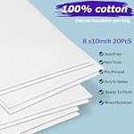Canvases for Painting 8x10 Canvas Bulk 20 Pack Canvas Boards Blank Painting Canvas- Cotton Canvas Panel Bulk for Acrylic Paint, Pouring, Oil Paint Watercolor Paints Art Supplies