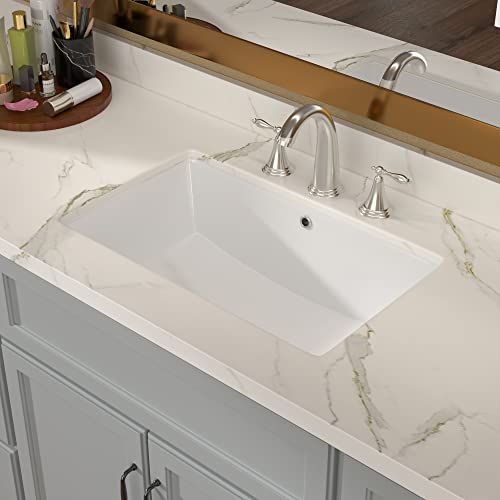Rectangular Undermount Bathroom Sink - Lordear 21 Inch White Rectangle Bathroom Sink Undermount White Porcelain Ceramic Lavatory Bathroom Vanity Sink With Overflow #TOP1