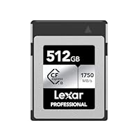 Lexar Professional SILVER Series 512GB CFexpress Karte, Typ B CFe Karte, bis zu 1750MB/s Lesegeschwindigkeit, CF Karte mit PCIe Gen3x2, kompatibel mit DSLR, rückwärts mit XQD Kamera(LCXEXSL512G-RNENG)