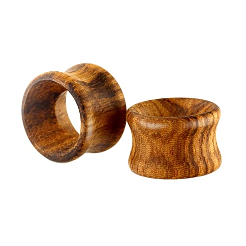 KnSam Tunnel Plug Oreille 2PCS Bois de Rose 16mm, Écarteur Oreille Unisexe 5/8 inch Fantaisie Cover
