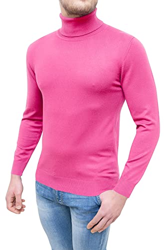 Pull col roulé pour homme d'hiver rose Evoga pull à col roulé décontracté M