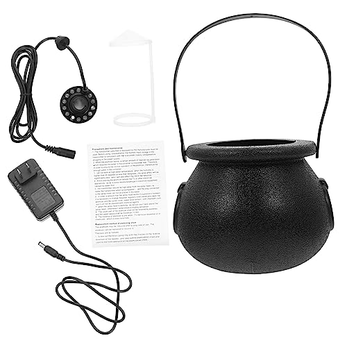 1Set Halloween LED Fog Maker with Witch Kettle Cauldron Mist Maker for Spooky Decor Humidifying Halloween Fogger US Plug for Haunted House and Party Ambiance