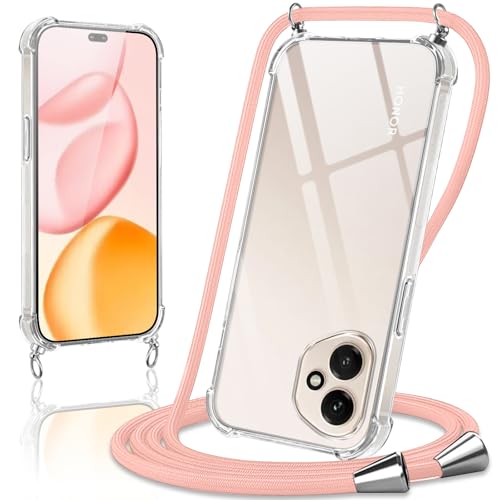 Cover Con Cordino Per Honor X6 – Custodia TPU Antiurto – Disegno Cuore Oro – Tracolla Regolabile E Sottile