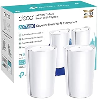 TP-Link Deco X95 AX7800 Whole Home AI-driven Mesh Wi-Fi 6 System, Tri-Band, Connect up to 200 devices, Cover up to 6,100 ft2, 1.7 GHz Quad-Core CPU, HomeShield Security, Easy setup, Pack of 2