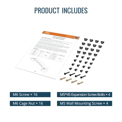 Tecmojo 4U Vertical Wall Mount bracket, Foldable Patch Panel Bracket fit 19” Switch/IT/Data Equipment, Open Frame Server Rack with 44lbs(20kg) Capacity, Vertical/Horizontal Mounting - Image 6