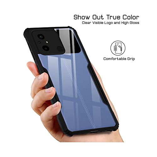 Image of Jkobi Back Cover Case for Xiaomi Redmi 12C (Shockproof with Polycarbonate Clear Panel | Professional Black)