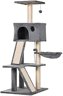 PawHut 130cm Cat Tree for Indoor Cats Activity Center with Condo Scratching Post Ladders Kitty Climbing Tower Relaxing Playing