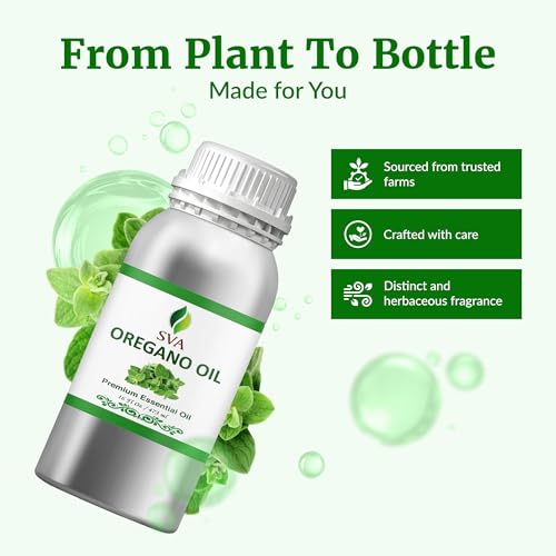 Image of SVA Oregano Essential Oil, Huge Bottle, Large Size, 16 Fl Oz (473 ml) | Oregano Oil for Oral Care, Diffuser, Humidifier, Body Massage, Home Fragrance, Soap Making, Candle Making & DIY Projects