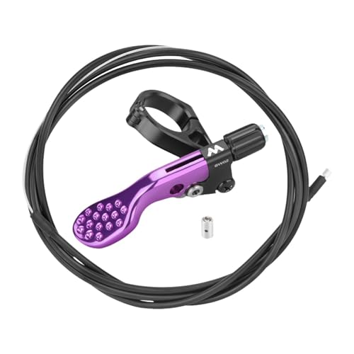 Bike Seatpost Dropper Remote Lever, with Cable Equipment Tools Bicycle Seatpost Remote Lever Shifter Parts for Mountain Bikes, Purple