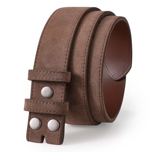 Ceinture western pour homme sans boucle large de 3,8 cm et gravée