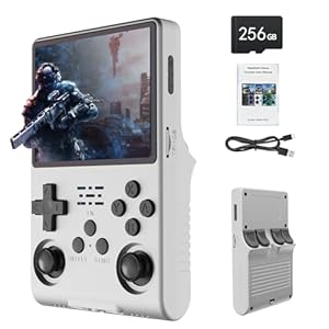 30000 Games in 1Handheld Game Console,3.5-Inch IPS Screen Retro Gaming Console,30000 Classic Games, 3800mAh,20+Mainstream Emulator,Built-in 256G TF Card, Support HDMI and TV Output White