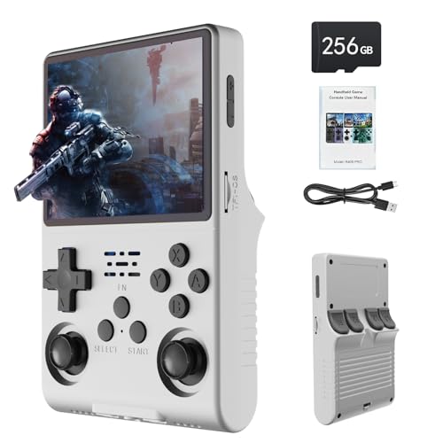 30000 Games in 1Handheld Game Console,3.5-Inch IPS Screen Retro Gaming Console,30000 Classic Games, 3800mAh,20+Mainstream Emulator,Built-in 256G TF Card, Support HDMI and TV Output White