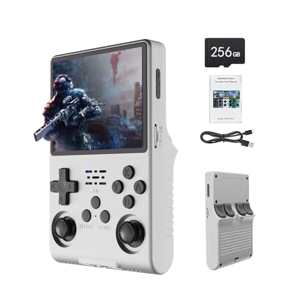 30000 Games in 1Handheld Game Console,3.5-Inch IPS Screen Retro Gaming Console,30000 Classic Games, 3800mAh,20＋Mainstream Emulator,Built-in 256G TF Card, Support HDMI and TV Output White
