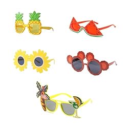 Contenu de l'emballage : un total de 5 paires de lunettes de soleil différentes sur le thème hawaïen. Choix parfait pour les joueurs, les cadeaux de Noël et d'anniversaire, différents styles sont adaptés pour les hommes et les femmes. Excellent matér...