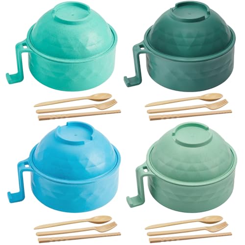 Romooa 4 Sets Microwave Ramen Cooker Set 33 oz Quick