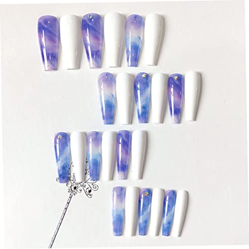 FOMIYES 72 Peças De Lascas De Unhas Caixão Francês Unhas Postiças Unhas De Balé Cobertura Completa U