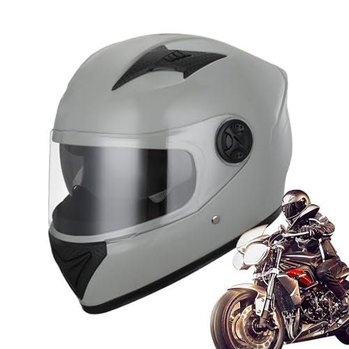 Genérico Casco De Moto Integral, Doble Visera, Protección Solar Y Ventilación, Adulto, Negro, Motocicleta