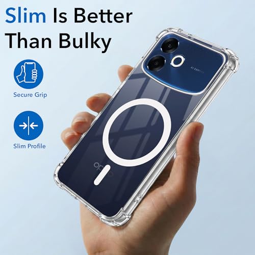 Image of Jkobi Shockproof Crystal-Clear Back Cover for Oppo F33 Pro 5G (Magsafe Wireless Support | Drop & Camera Protection | Hard Polycarbonate)