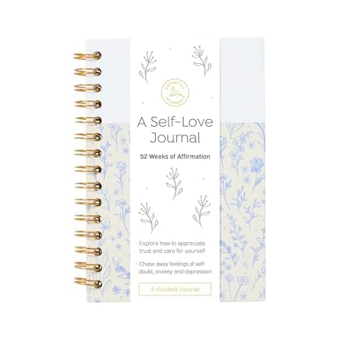 Promptly Journals, A Self-Love Journal: 52 Weeks of Affirmation (Wildflower, Linen/Leatherette) | Self-Care Journal | Stress Relief Journal | Wellness Journal for Women Cover