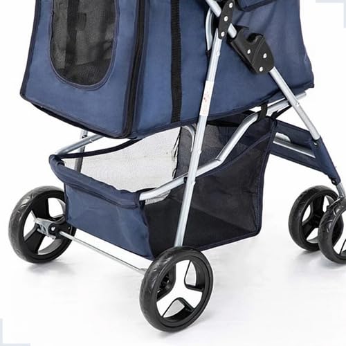 Carrinho De Transporte Pet Rosa Dobrável Passeio Cães Gatos