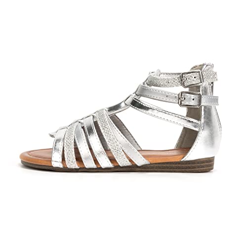 Image of FUNKYMONKEY Girls Gladiator Strap Sandals Flat Thong Cross Strappy Sandals