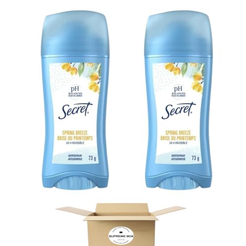 Secret Invisible Solid Antiperspirant Deodorant Spring Breeze 2.6 oz - Pack of 2 (5.2 oz in total)