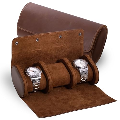 Bey-Berk Milani Leather Watch Roll for Travel