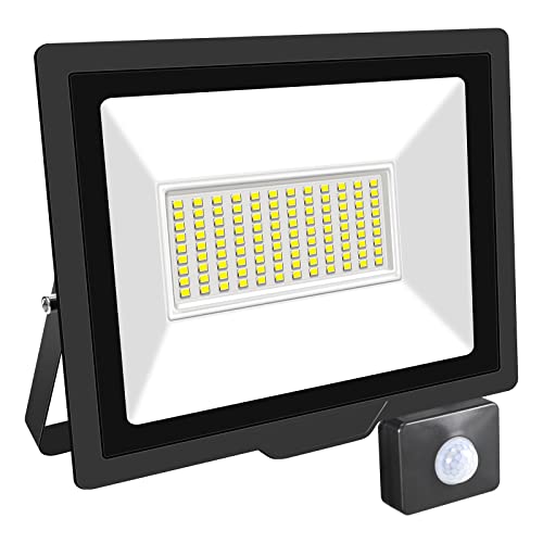 RIGIDON 75W Motion Sensor Light Outdoor 7500LM Super Bright LED Flood Outdoor Lights 6000K Daylight White IP66 Waterproof Security Lights for Garden Garage