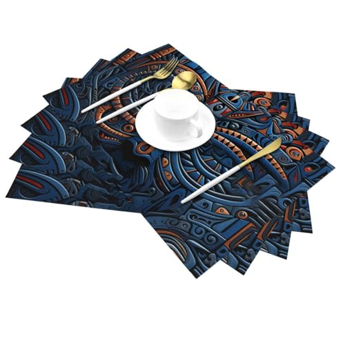 Sets de table antidérapants et lavables à motifs tissés complexes - 6