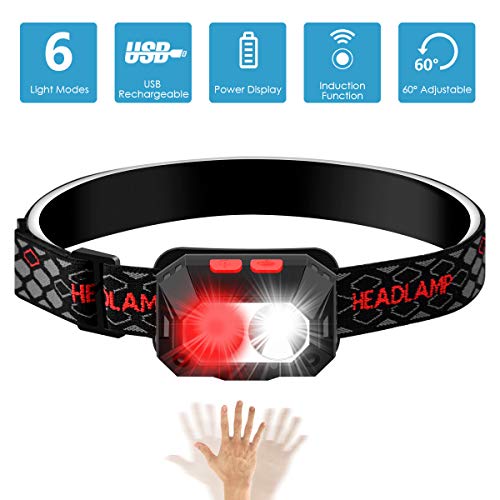 Lampe Frontal USB Rechargeable Chenci 6 Modes Lampe Frontale Torche Led USB 1000LUMIN, IPX4 Étanche, Durable 6-8 Heures Pour Pêche, Camping, Lecture, Randonnée, Cyclisme