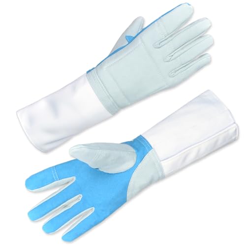 FEFOSAEP Fencing Gloves - Washable Anti-Skid Fencing Glove - Leather Fencing Gloves for Epee Foil and Sabre (7.5, Right)
