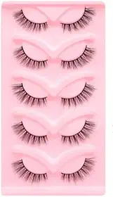 Kit 5 Pares De CíLios PostiçOs Olho De Gato 3d Mink - Full Strip E Meia ExtensõEs, Longos E Naturais(W89(meio cílios))