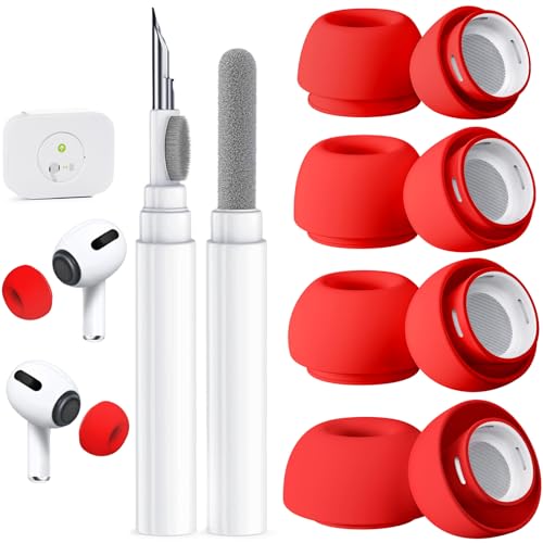Image of 4 Pairs Replacement Ear Tips for AirPods Pro 2nd /1st (Red)