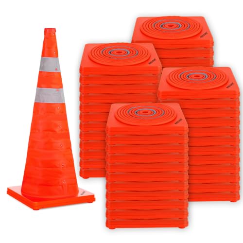 Image of BATTIFE 48 Pack 28 Inch Collapsible Traffic Cones, Orange Safety Cones
