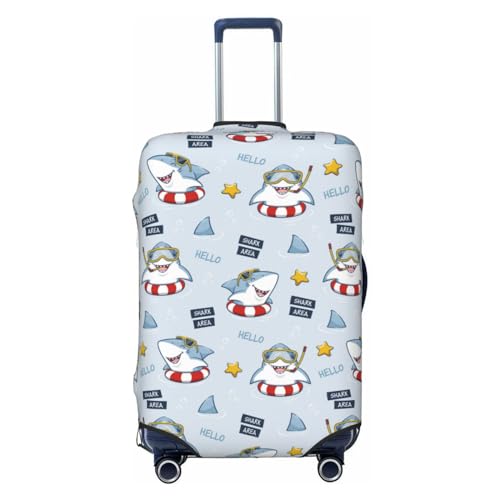 Travel Luggage Cover - Swimming Shark Washable Suitcase Covers Protector Fits 18-32 Inch Luggage