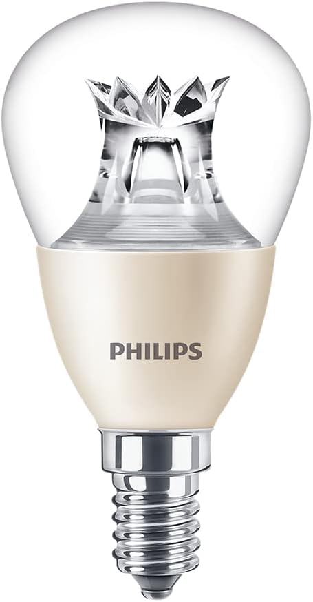 Master LED 5.5W (40W Equivalent) P48 Lustre E14 Small Edison Screw Clear Bulb | DimTone 2200Kโ2700K Warm White | 470lm | CRI 90+ High Colour Rendering | Fully Dimmable | Decorative UK SES Lamp