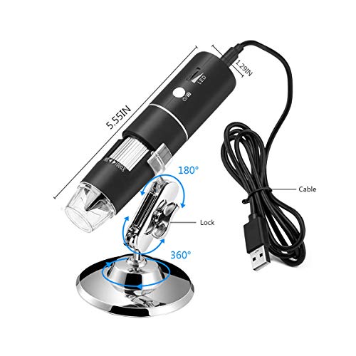 WiFi Digital Microscope,USB Microscope 2MP Camera Rechargeable Kids Microscope Endoscope 1080P HD,1000x Magnification for iPhone/iPad/Android Phone/Windows