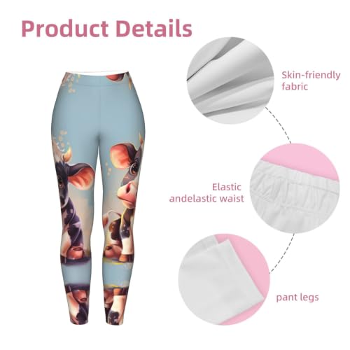 Leggings de compresión con estampado de vaca para mujer 6