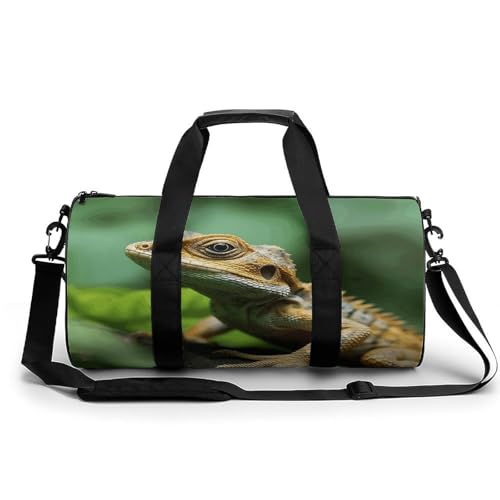Sac de gym compact motif lézard animal fini le désordre des bagages