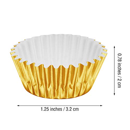 Image of Sumind 400 Pcs Mini Foil Cupcake Liners Holiday Baking Cups, Gold