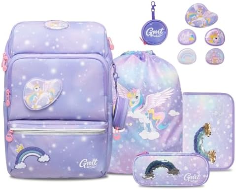 GMT for Kids Schulranzen Set 6-teilig - Ergonomische Ultraleichte...
