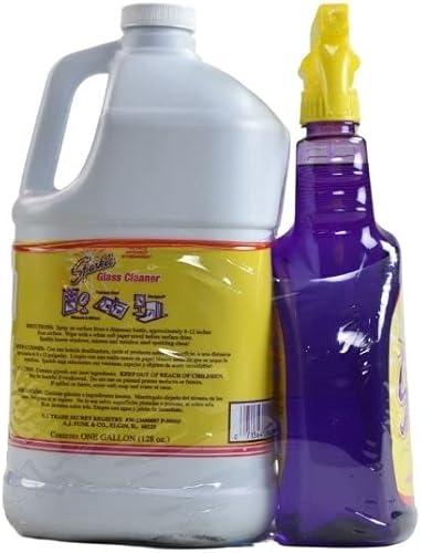 Miniatura 4 de Sparkle Botella de spray de limpiador de vidrio y botella de repuesto, limpiador de vidrio de fórmula original sin amoníaco, no deja rayas, botella