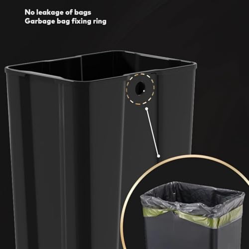 Caneca de basura de acero inoxidable con patrón mármol 15L miniatura 6