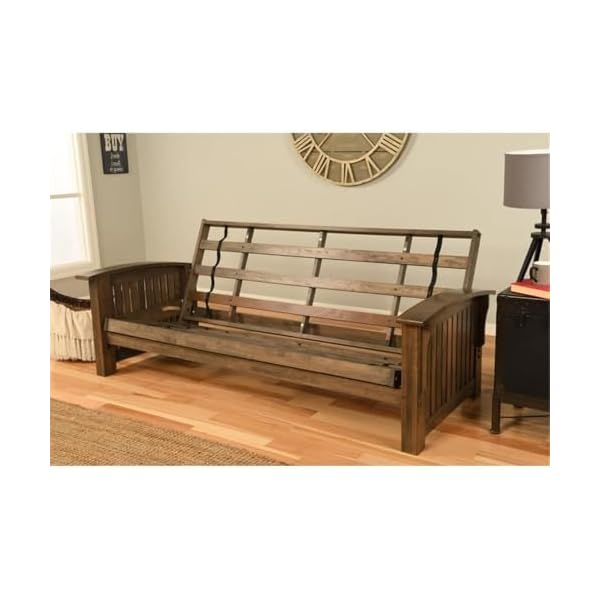 Kodiak furniture washington queen size futon frame and mattress set wood futon frame with mattress included in thunder gray color  urban country home decor