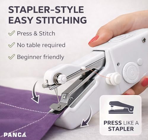 Image of Mini Portable Handheld Sewing Machine | Handy Stitch Electric Silai Machine | Stapler Style Quick Stitch Tool for Clothes Repair, Home Tailoring & Emergency Stitching
