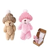 Largement utilisé : notre mini ours avec un chapeau peut être placé sur le bureau, l'étagère de la chambre, le bagage à main, et peut également être utilisé comme cadeau de fête ou décoration de vacances. Qu'il s'agisse d'un embellissement quotidien ou d'occasions spéciales, cela peut ajouter une atmosphère chaleureuse.