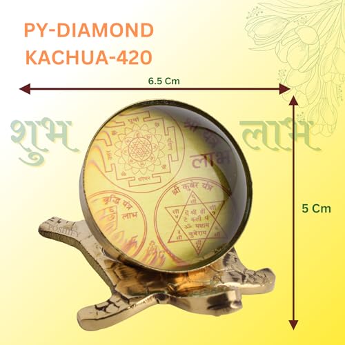 Image of Diamond Kachua - Vastu Yantra Brass Puja Box with Glass Dome for Spiritual Growth and Positive Energy - Luxury Handcrafted Indian Puja Shrine - 420