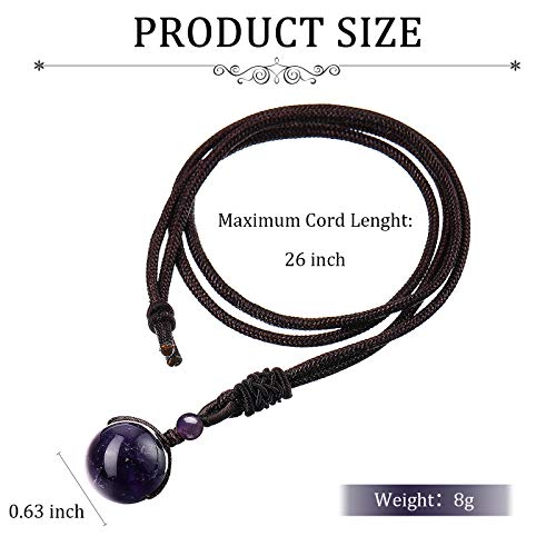 Hicarer 4 Pieces Natural Crystal Pendant Necklaces Crystal Lucky Blessing Chakra Crystal Beads Necklace 16 mm Black Obsidian Tiger Eyes Necklaces with Adjustable Braided Rope Cords2